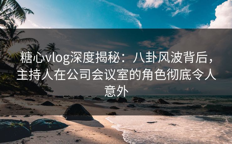 糖心vlog深度揭秘:八卦风波背后,主持人在公司会议室的角色彻底令人意外 糖心vlog深度揭秘:八卦风波背后,主持人在公司会议室的角色彻底令人意外
